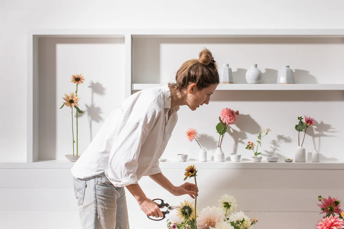 Steph Woolvett, flower grower and designer in Devon.